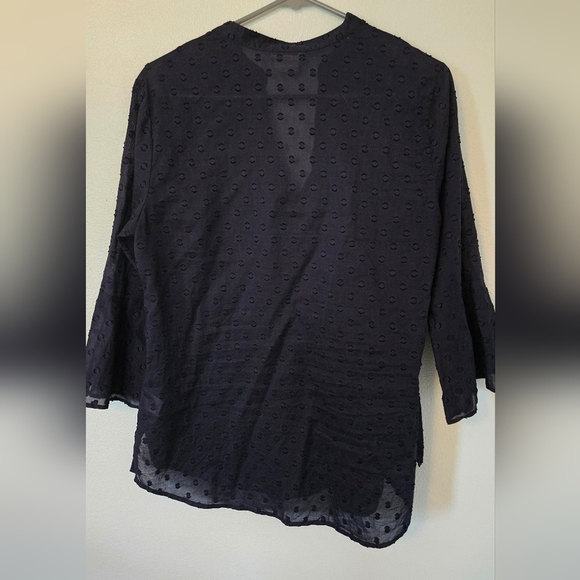 Van Heusen Black Dot Blouse size Medium - Picture 2 of 7